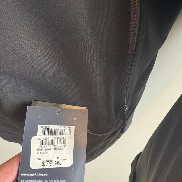 McKinley Shell Functional Jacket Men Medium Black Long Sleeve Full Zip - Picture 8 of 14